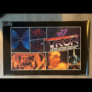 1982 ORIGINAL Disney TRON MOVIE POSTER MINT CONDITION